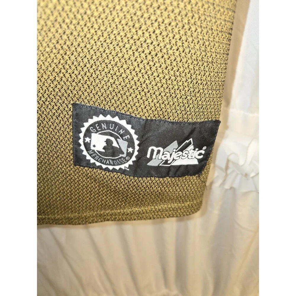 Vintage Majestic Athletic Atlanta Braves Baseball Jersey Gold Mesh XXL Men USA